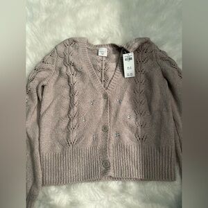 Girls A&F- 13/14-cable shine cardigan